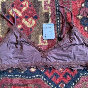 Anthropologie Chocolate Brown Lace Trim Bralette